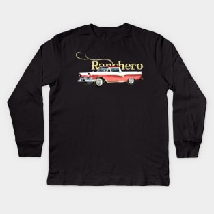 57 Ford Ranchero with text Kids Long Sleeve T-Shirt